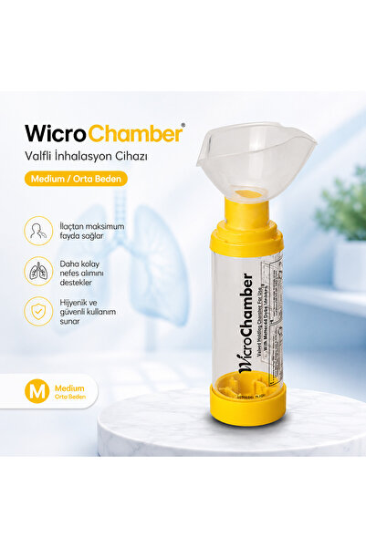 wicromed Wicrochamber Medium / Sarı 1-5 Yaş Valfli İnhalasyon ve Solunum Ciha...