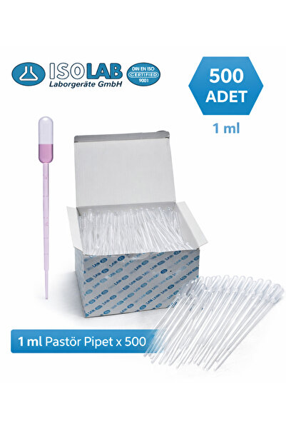 ISOLAB Pastör Pipeti - 500 adet/kutu - Damlalık P.E. - 1 ML