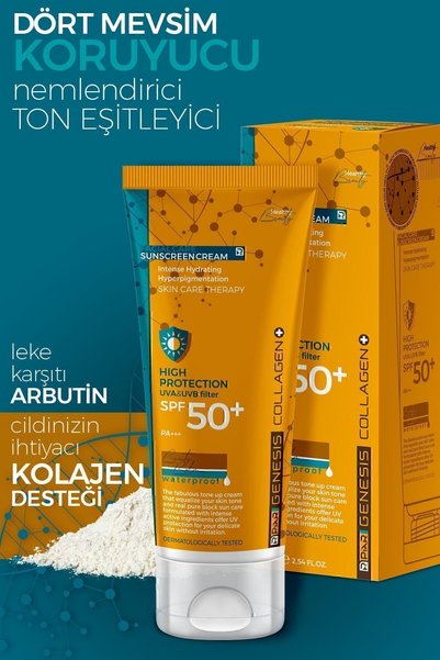 Piar Genesis High Protection Collagen Anti-Spot Tone Evening SPF 50 Tinted Face Sunscreen 75 ml