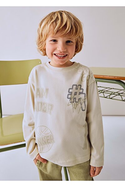 MAYORAL Boy's Long Sleeve T-Shirt Cream