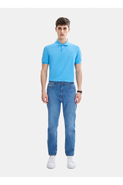 Back And Bond Navy Blue Men's Tapered Fit Denim Trousers B35S35020