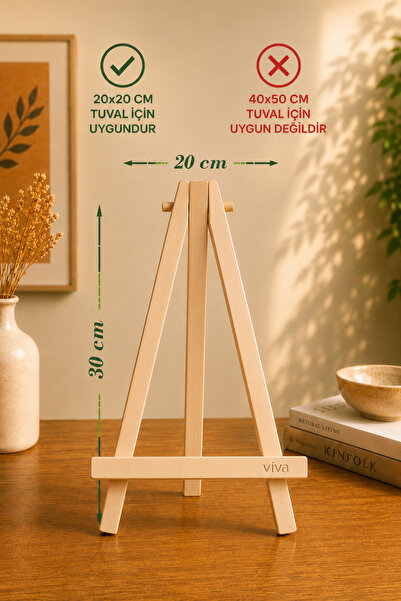 Palmiye Hobi Sanat Kırtasiye Mini Şövale 20 CM Tuvale Özel Portatif Tasarım A...