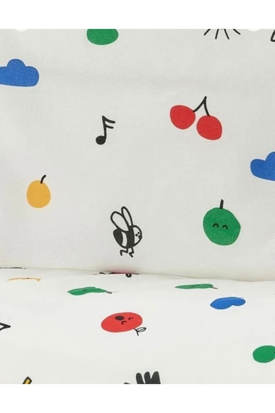 IKEA طقم أغطية سرير للأطفال من جرونفينك، متعدد الألوان، مقاس 110x125/35x55