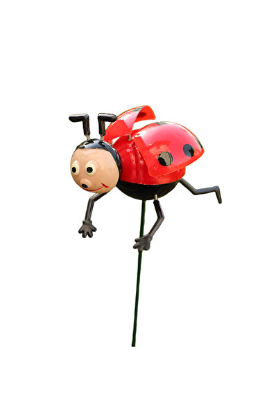 OEM Decorațiune 3D pentru grădină, Model buburuză cu aripi mobile și tijă met...