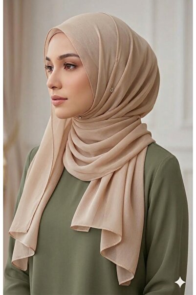 NRC MODA BEJ RENGİ İPEK ŞİFON ŞAL
