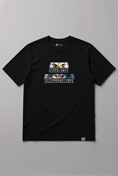 TURAN TACTICS Bürküt Kökbörü (Eagle Wolf) Designed Comfortable Fit Unisex T-S...