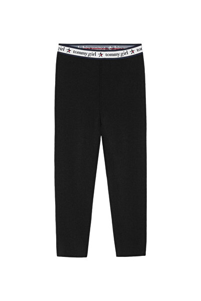 Tommy Jeans Siyah Kadın Standart Pantolon TG KNITTED CAPRI BOTTOMS