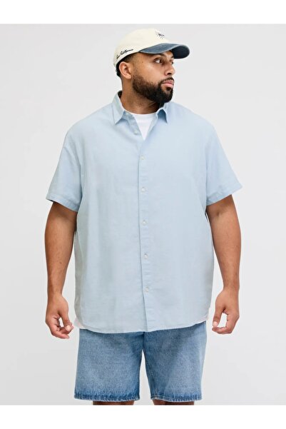 Jack & Jones Plus Ανδρικό πουκάμισο μεγάλου μεγέθους, από μείγμα βαμβακιού κα...
