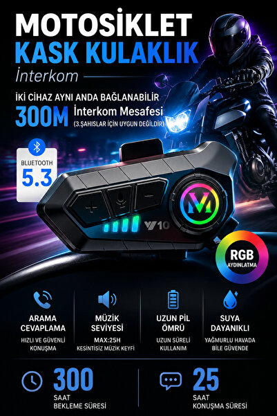 nextbuy Motosiklet Kask Kulaklık Intercom Işıklı Ledli Bluetooth Motorsiklet ...