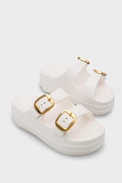 Capone Outfitters Nicki Eva Double cu cataramă Wedge Sole pentru femei papuci