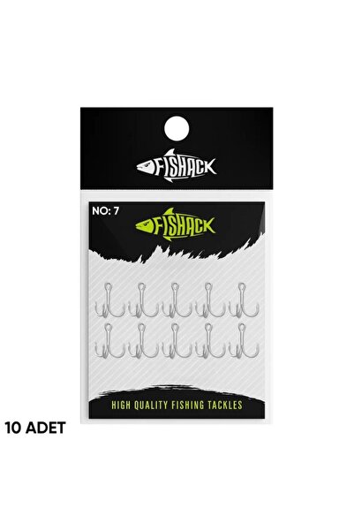 Fishack Üçlü İğne - Nikel Üçlü Kanca - 3210 - 10 Adet - No: 7