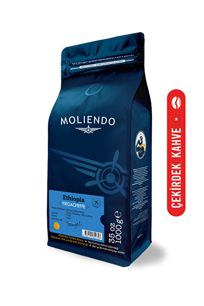 Moliendo Finest Coffee Ethiopia Yirgacheffe Yöresel Kahve (Çekirdek Kahve) 10...