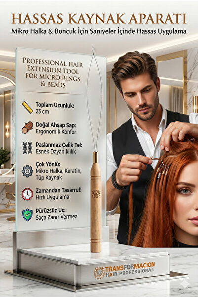 Transformacion Hair Extension Keratin Bead Wire Fishing Line Pulling Wire App...
