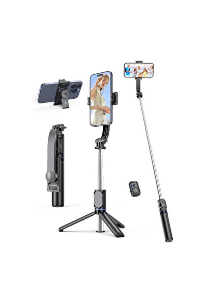 Techsuit Stick selfie cu trepied și telecomandă, pliabil, 106 cm - (C01) - Negru