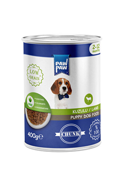 PawPaw Hrană umedă câini junior bucăți de miel în sos 400 g. low grain, diges...