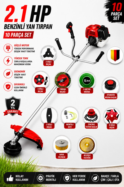 Jetta Power Tools Kimmer Plus 11000rpm 2.1 Hp Yan Tipi Benzinli Motorlu Ot Ça...