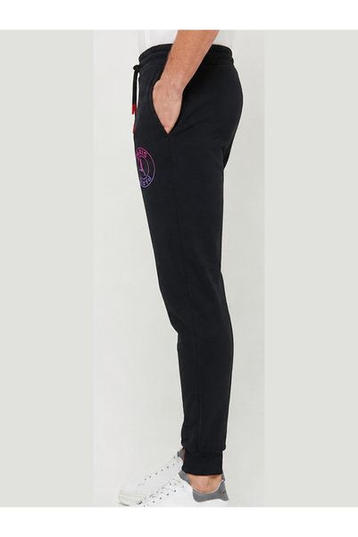 VAN VLECK Men's Black Sweatpants Slim Fit Slim Cut Jogger