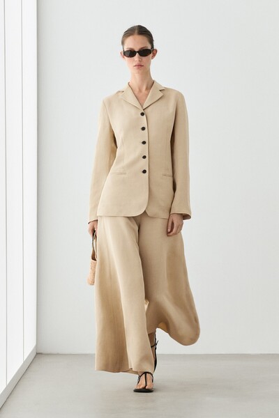 Massimo Dutti Düğmeli dökümlü blazer