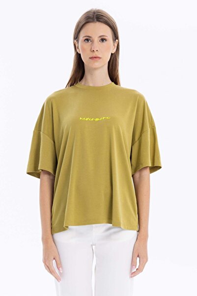 GMG FIRENZE Γυναικείο μπλουζάκι με λαιμόκοψη oversized με ανοιχτή πλάτη