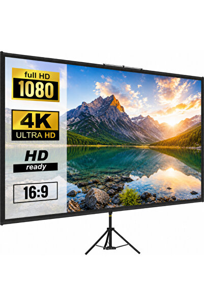 Velixo Οθόνη προβολής 100", 4K HD, 16:9, Τρίποδο, 200–250 εκ., Γωνία 160°, Φο...