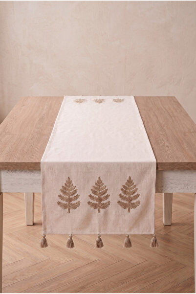 Shopyteks 100% памучен ленен бохемски бродерен покрив за маса – 30x140 cm Еле...