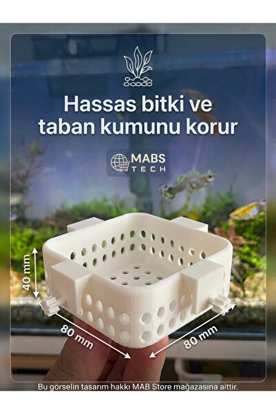 Mabs Tech Akvaryum Su Difüzörü – Bitkili Tanklar İçin Kum ve Bitki Korumalı Su Değişim Aparatı (3D Baskı)