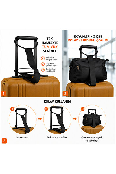 AİBAR Çok Amaçlı Valiz Üstü Çanta Sabitleme Kemeri – Ayarlanabilir Bagaj Taşı...