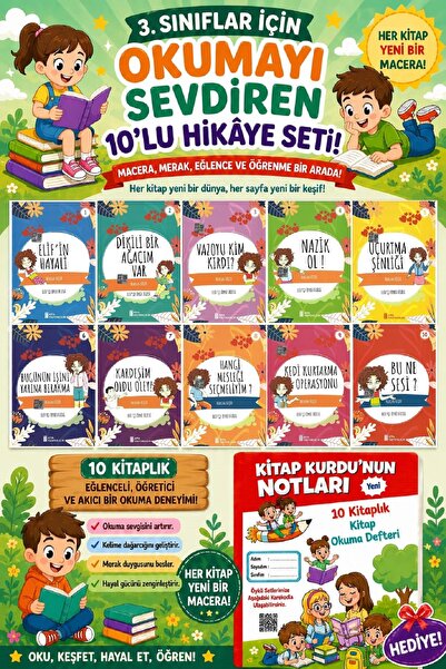 Ata Yayıncılık 3.Sınıflar İçin Okumayı Sevdiren 10 lu Hikaye Seti 8 (Kitap Ok...
