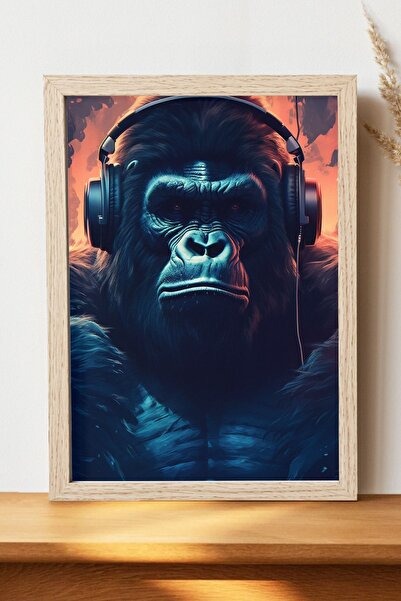 Luna Marissa Αφίσα Gorilla - Αφίσα ψηφιακής τέχνης από γυαλιστερό χαρτί χωρίς...