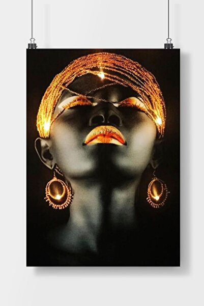 Luna Marissa Afrikalı Kadın Sanatsal Poster Çerçevesiz Duvar Posteri