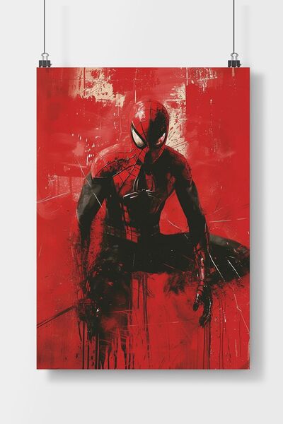 Luna Marissa Kırmızı Spiderman Film Poster Çerçevesiz Duvar Posteri