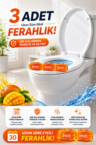 Fresh Products The Marvel Fresh 2.5 Clip Mango Kokulu Tuvalet Kokusu – 3'lü A...