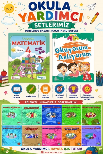 Ata Yayıncılık 4. القراءة مساعدة في الفصل الدراسي - الرياضيات في الطبيعة - مج...