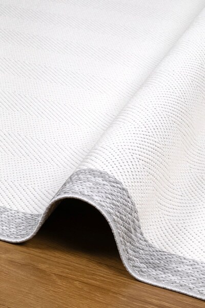 Valery Home Loom Yeni Nesil Çerçeveli Sisal Yumuşak Dokuma Mutfak Koridor Kilim Kaymaz Pamuk Taban Bordürlü Halı