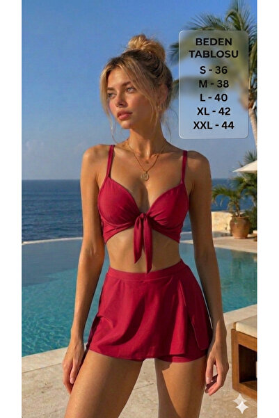 B-Intimo KADIN RAHAT LİKRALI HIZLI KURUYAN KUMAŞ GÖĞÜS PEDLİ 3 PARÇA ŞORTLU Ş...