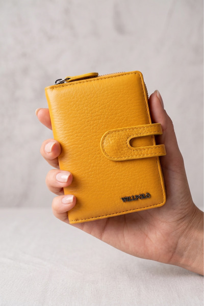 willpolo Genuine Leather Black Women's Wallet Card Holder with Coin Compartment