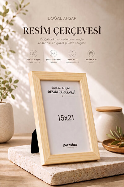 Single 15X21 Photo Frame with Natural Wooden Modern Legs - Colorful Desktop Frame- No Blank Pictures