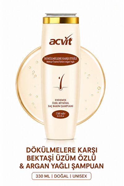 Acvit Saç Dökülmesine Karşı Bitkisel Şampuan 330 ML | Argan Yağlı ve Bektaşi ...