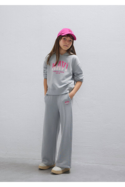 Mavi Graue Jogginghose mit Logo-Print 7010038-70075
