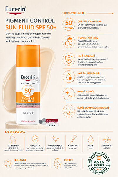 Eucerin Pigment Control Spf50 Yüz Güneş Kremi 50 ml