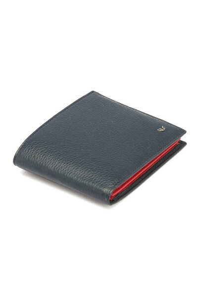 Tergan Navy Blue Genuine Leather Men's Wallet - S1Ce00001498-U9Y