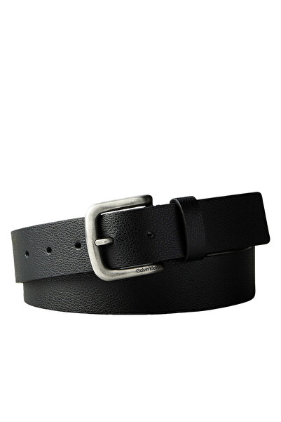 Calvin Klein Siyah Erkek Kemer ROUND BUCKLE PEBBLED 35MM
