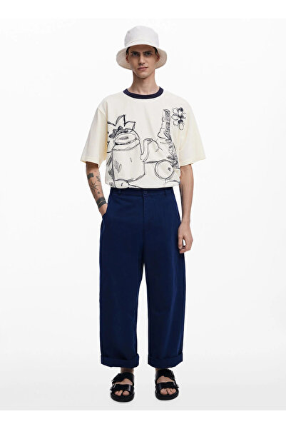 Desigual Lacivert Erkek Regular Fit Chino Pantolon 25WMPW04_PANT_GLASGOW