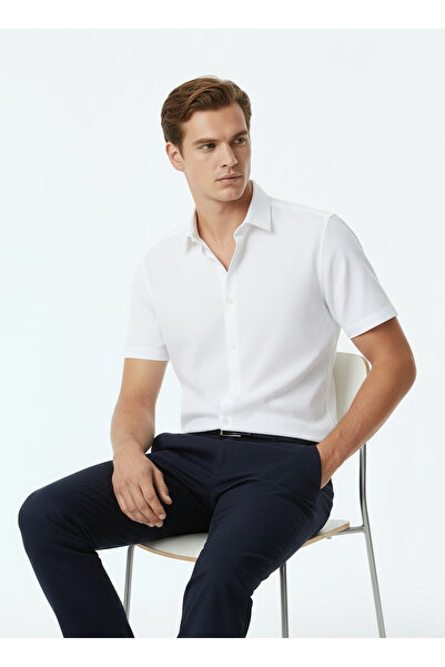 SUPERDRY Beyaz Erkek Regular Fit Gömlek VACATION LINEN S/S SHIRT