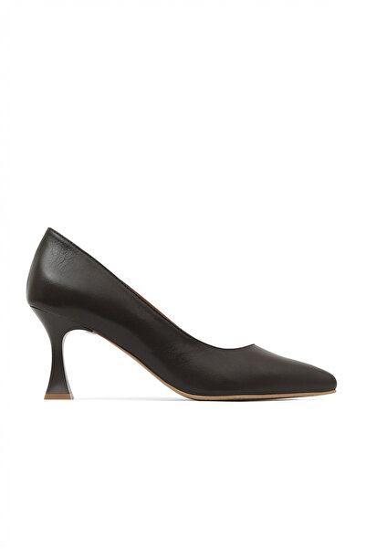Bueno Shoes Pantofi cu toc de damă din piele maro 01wa1401