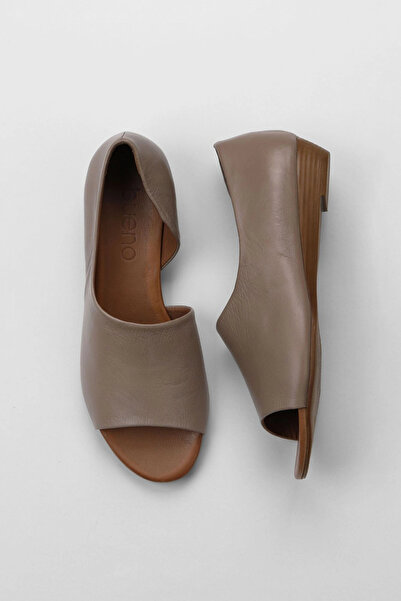 Bueno Shoes Ασημί Δερμάτινα Γυναικεία Flat Σανδάλια 01wj1605