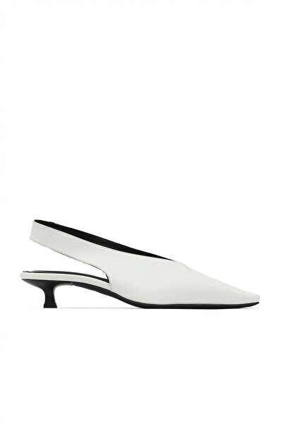 Bueno Shoes حذاء بكعب نسائي من الجلد الأبيض 30wa24277