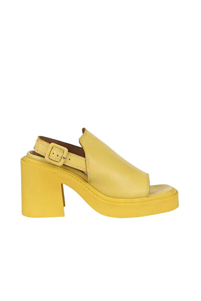 Bueno Shoes Yellow Leather Women's Heeled Sandals 01Wy12700
