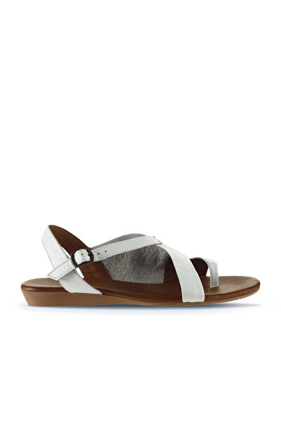 Bueno Shoes Sandale Flip Flops de damă din piele albă 01wu7400