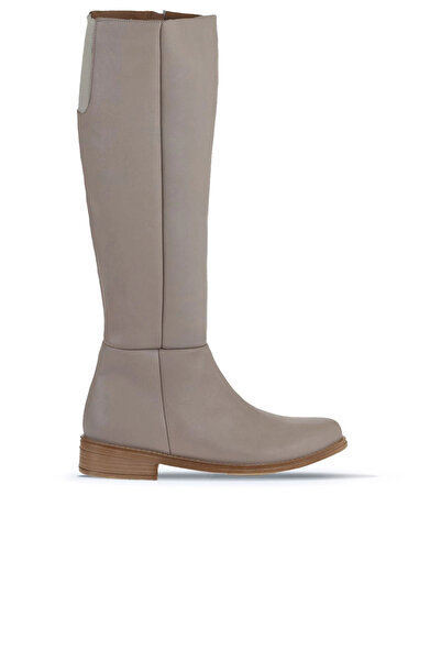 Bueno Shoes Cizme plate de damă din piele gri - 01wt5305